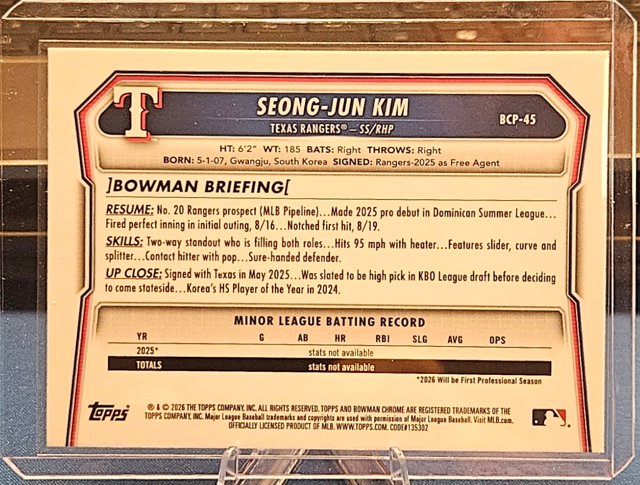 2026 Bowman Chrome - Seong-Jun Kim #BCP-45 (1st Bowman)