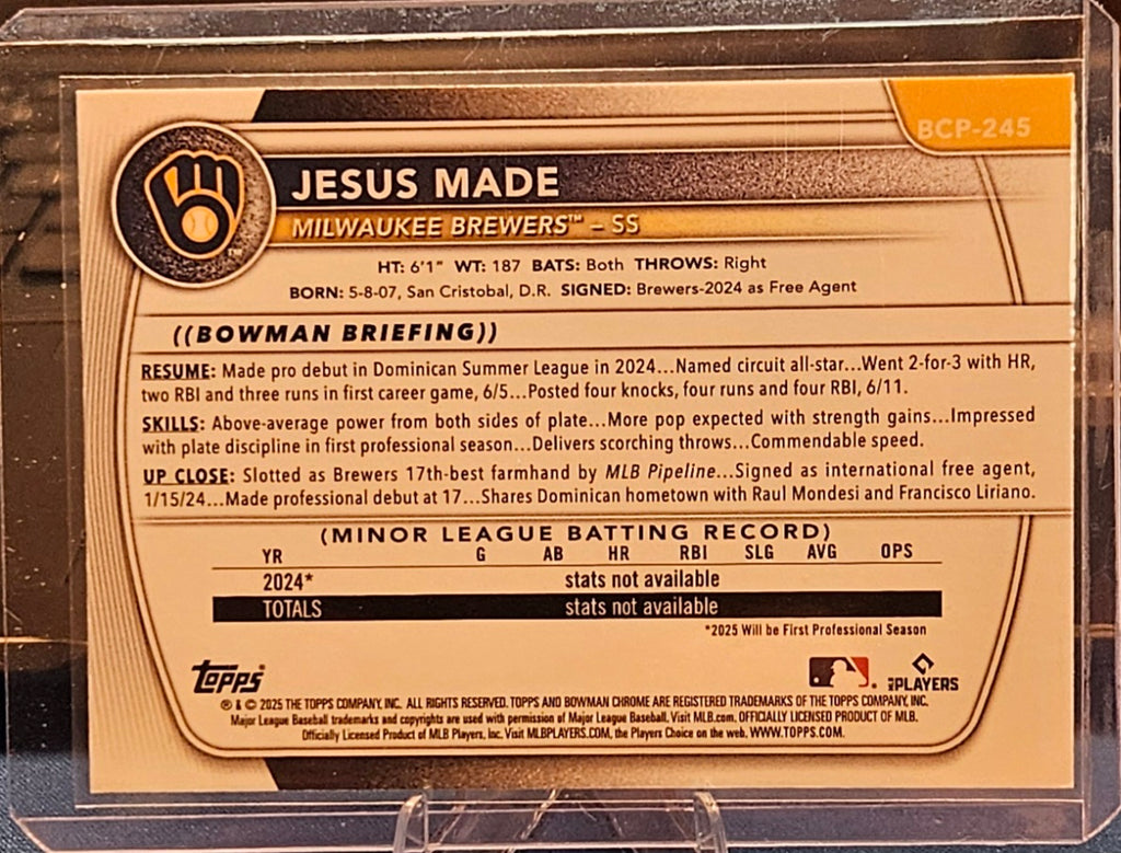 2025 Bowman Chrome - Jesus Made #BCP-245 - Mojo Refractor