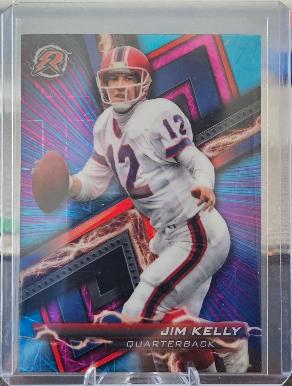 2023 Topps Composite - Jim Kelly #92 - Resurgance Sky Blue & Pink Refractor