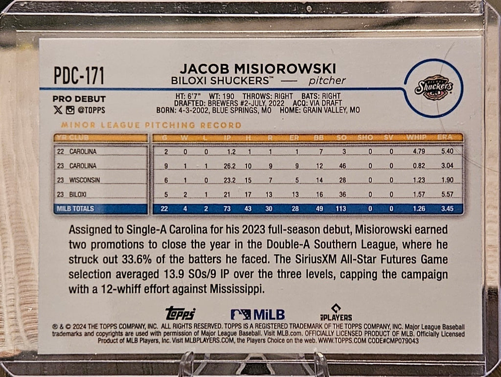 2024 Topps Chrome Pro Debut - Jacob Misiorowski #PDC-171