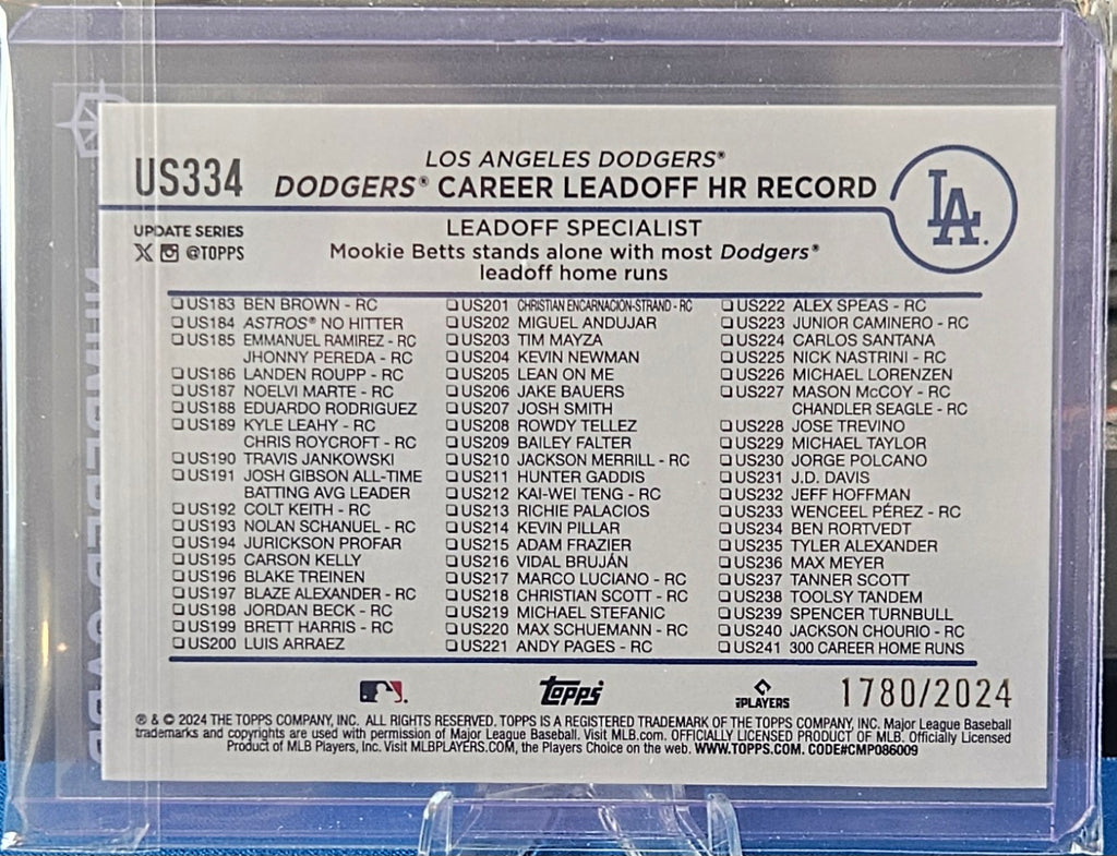 2024 Topps Update - Mookie Betts #US334 - Gold 1780/2024