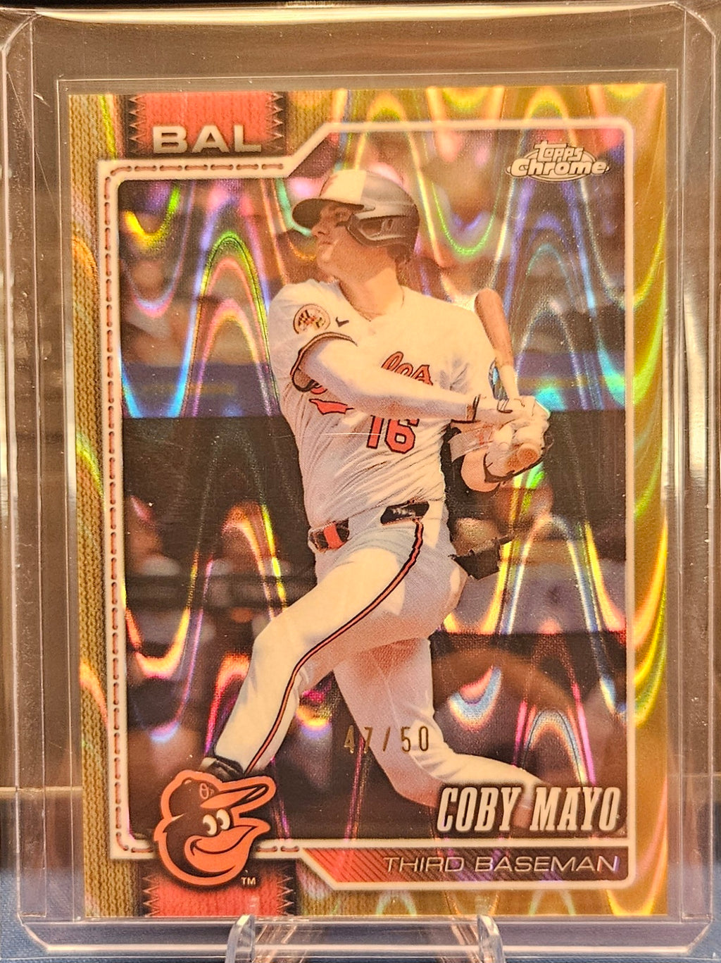 2026 Topps Chrome - Coby Mayo #139 - Gold RayWave 47/50