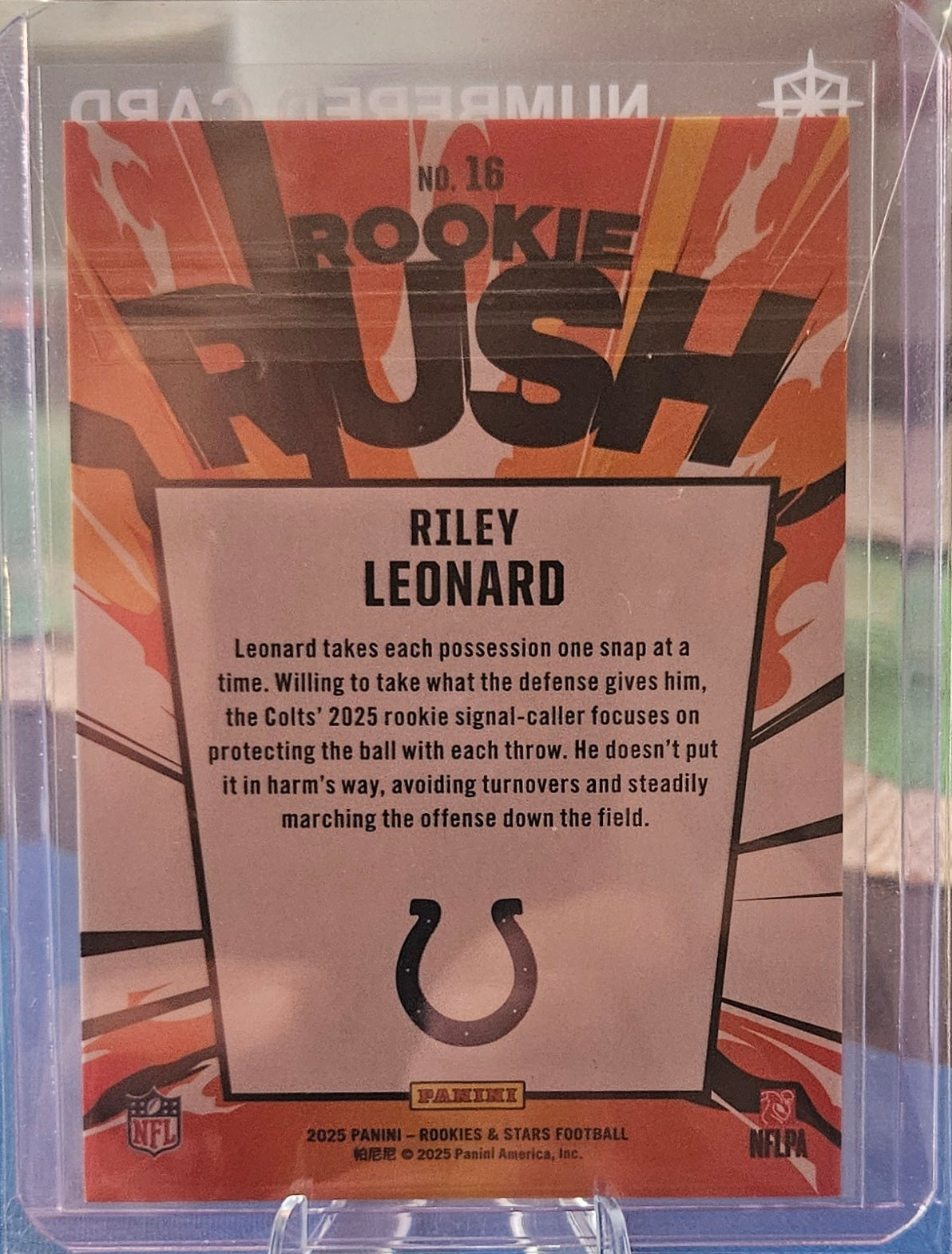 2025 Panini Rookies & Stars - Riley Leonard #16 - Rookie Rush Orange 66/125 (RC)