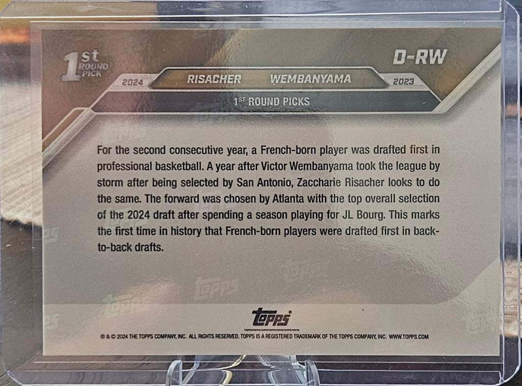 2024 Topps Now Draft - Zaccharie Risacher, Victor Wembanyama #D-RW