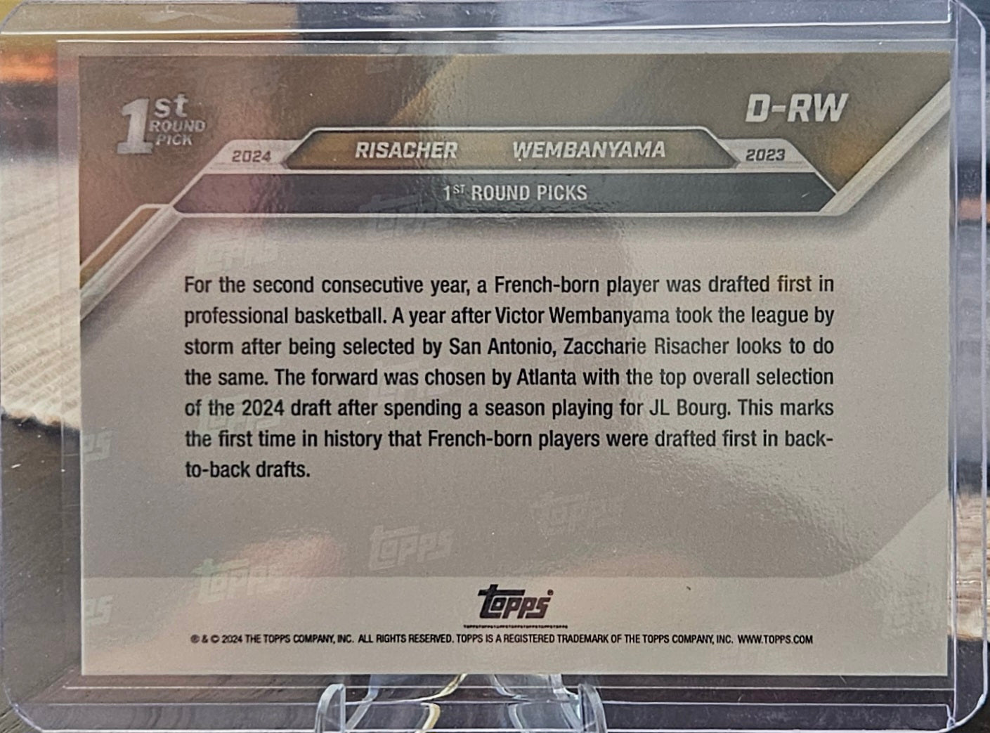 2024 Topps Now Draft - Zaccharie Risacher, Victor Wembanyama #D-RW