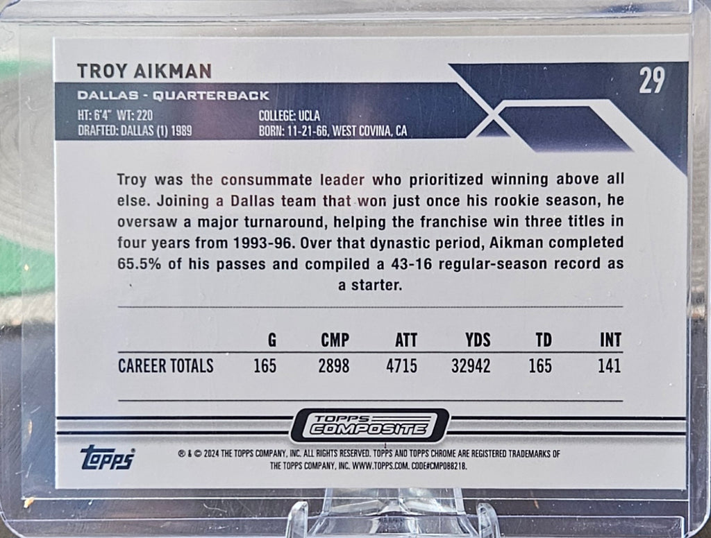2023 Topps Composite - Troy Aikman #29 - Chrome Sepia Refractor