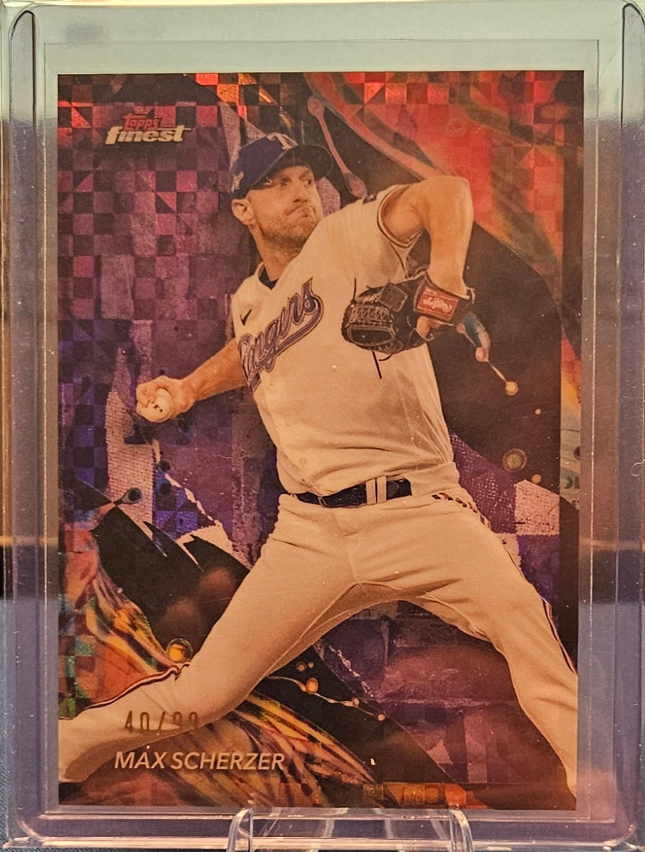 2024 Topps Finest - Max Scherzer #129 - Purple Checkerboard 40/99