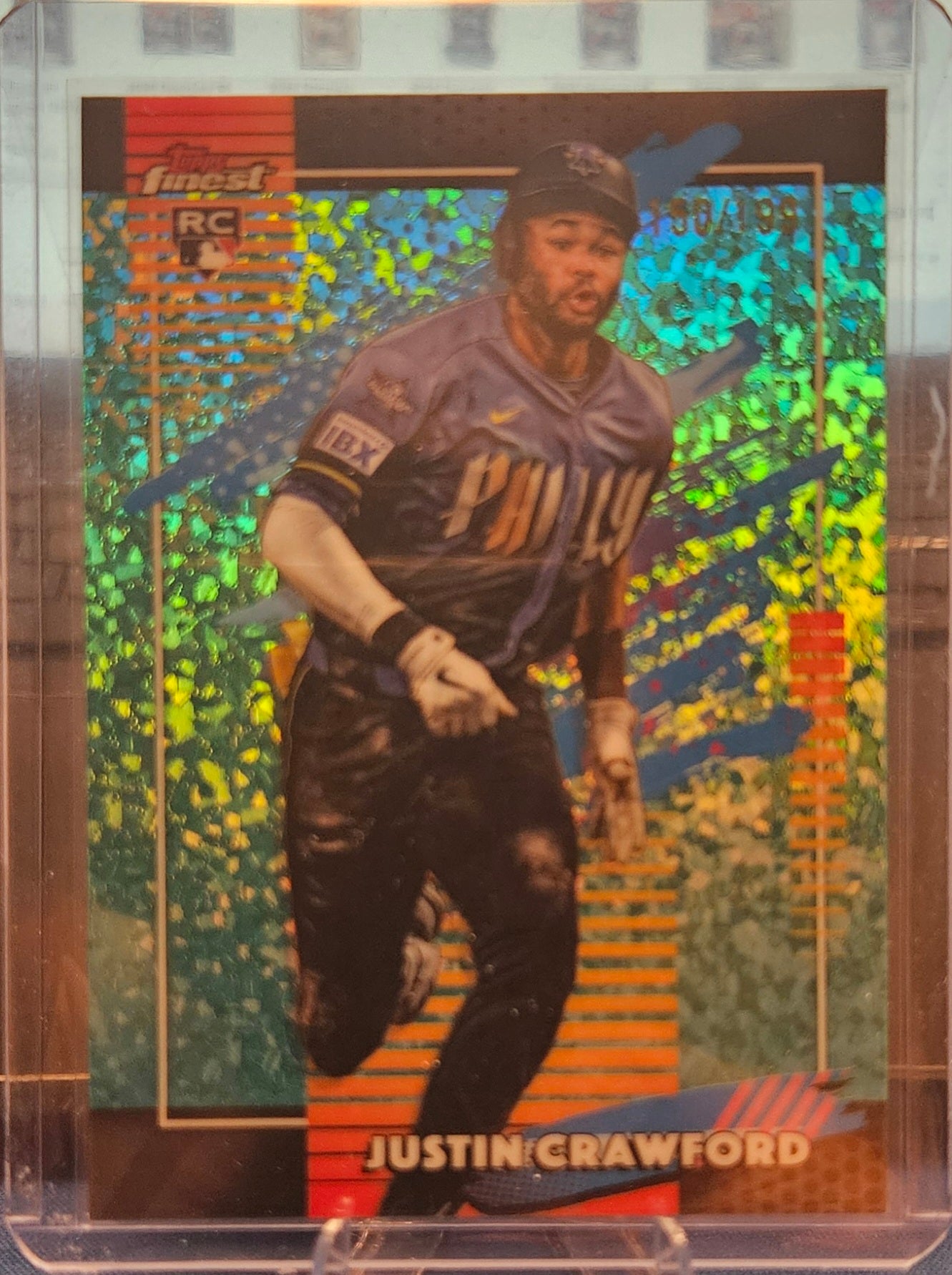 2026 Topps Finest - Justin Crawford #123 - Aqua Mini Diamond 150/199 (RC)